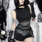 Gothic black sleeveless tank top for femboy