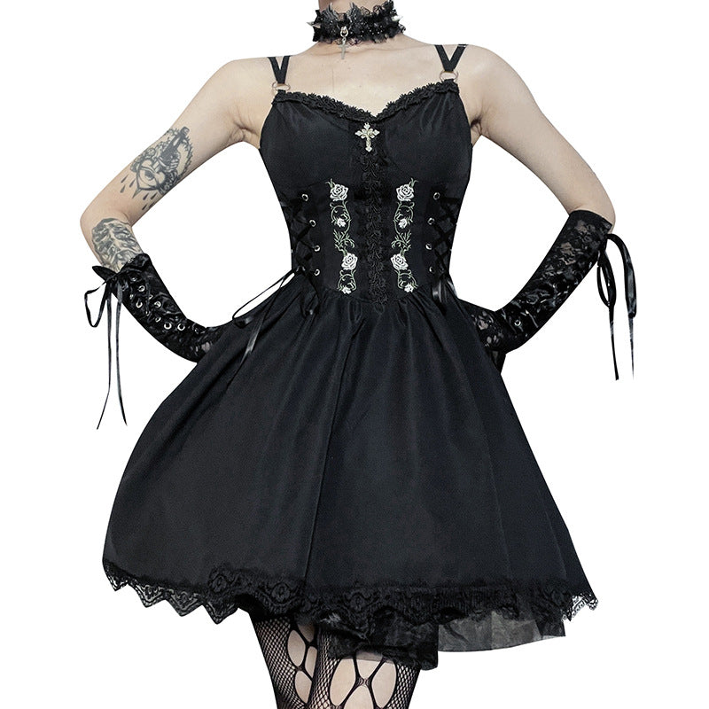 Gothic Black Sundress - Femboy Fashion