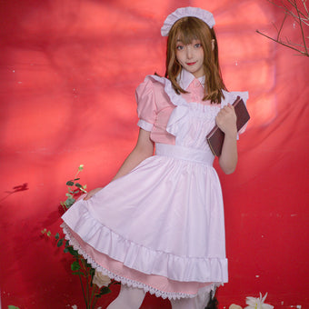 Pink Femboy Maid Dress Cosplay
