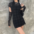 Femboy In Sexy Black Dress With Gloves Set