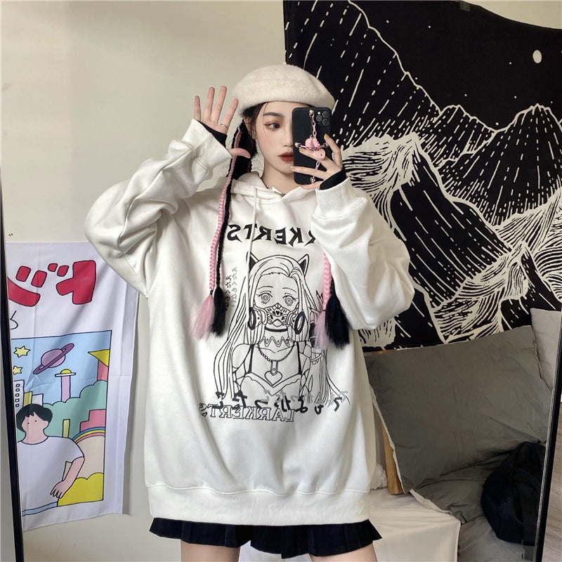 Femboy in white femboy pastel goth hoodie front