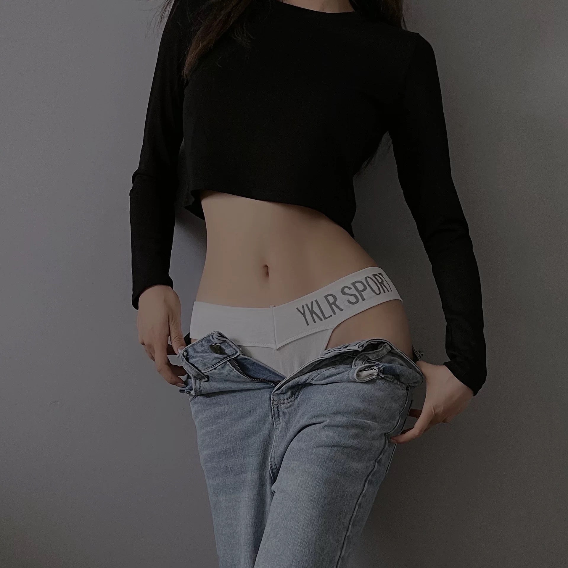 Femboy in white sport thong panties