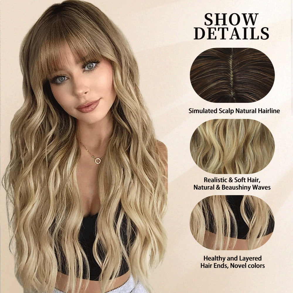 Femboy Light Brown To Blonde Ombre Body Wave Wig Detail - Femboy Fashion