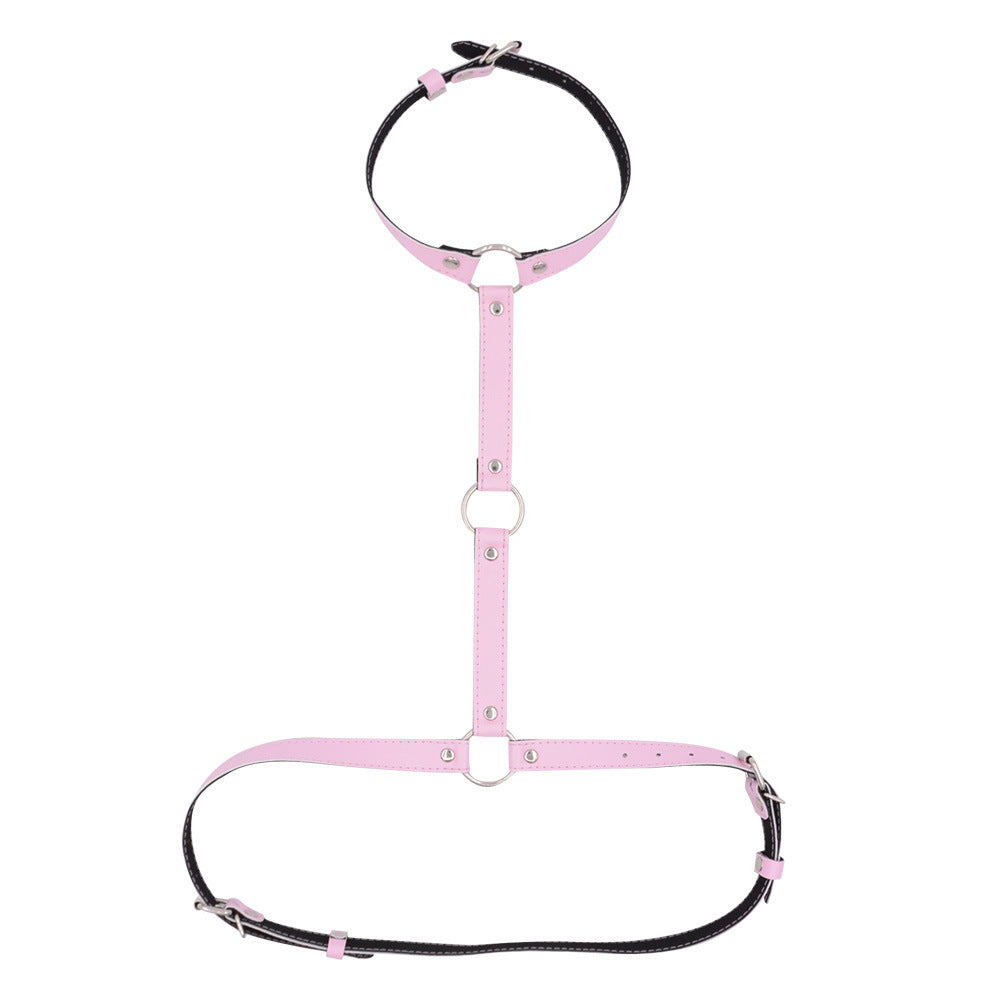 Femboy sexy sweet punk leather body harness for femboy