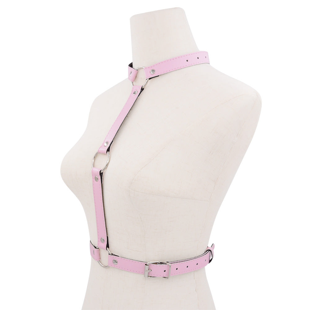 Femboy sexy sweet punk leather body harness