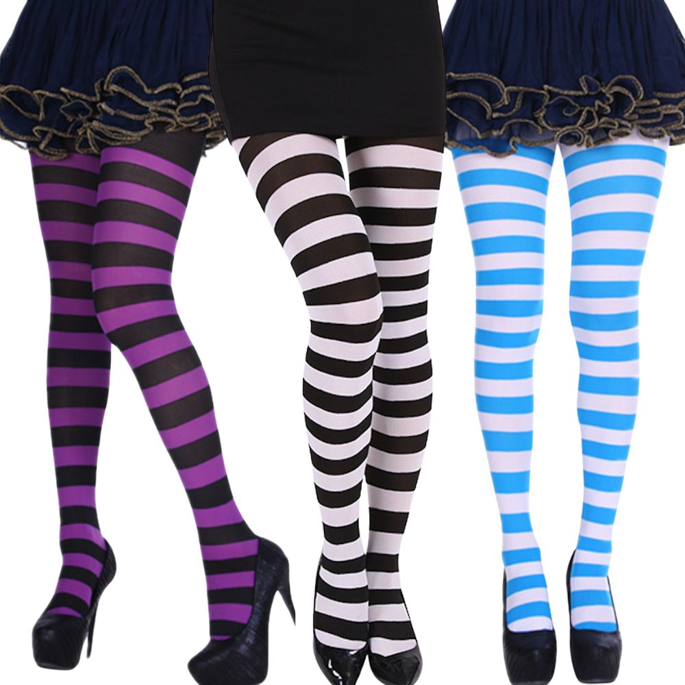 Femboy striped pantyhose
