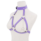 Femboy sweet leather harness cage bra with chain femboy fashion