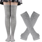 Femboy thigh highs and arm warmers set gray