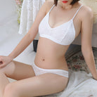 Femboy Underwear And Bra Sets White - Femboy Fashion