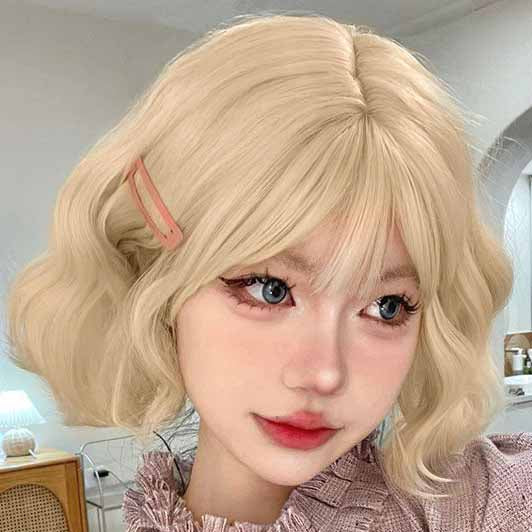 Femboy wear 613 blonde loose wave bob wig