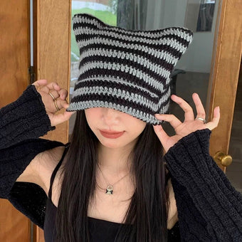 Femboy Striped Cat Hat