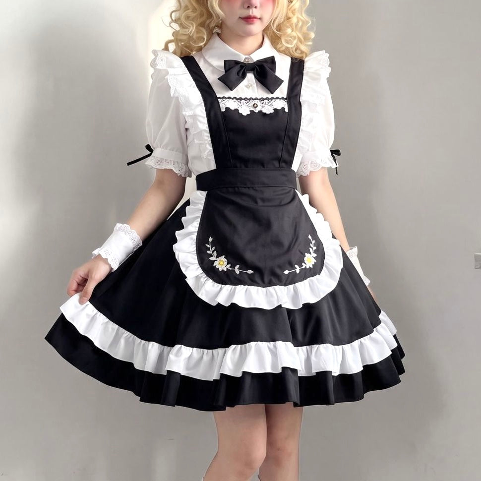 Femboy in a black maid dress