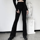 Femboy in Black Velvet Flare Pants - Femboy Fashion