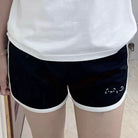Femboy wear a cute memes print black shorts