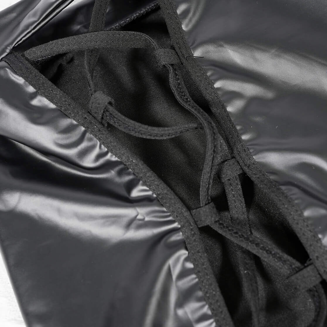 Femboy wear black cutout halter top and skirt lingerie set femboy fashion