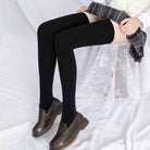 femboy wear black opaque thigh high socks