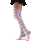 Femboy wear blue femboy striped thigh high socks