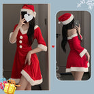 Femboy wear christmas off shoulder dress