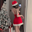 Femboy wear christmas sweet cutout nightdress back