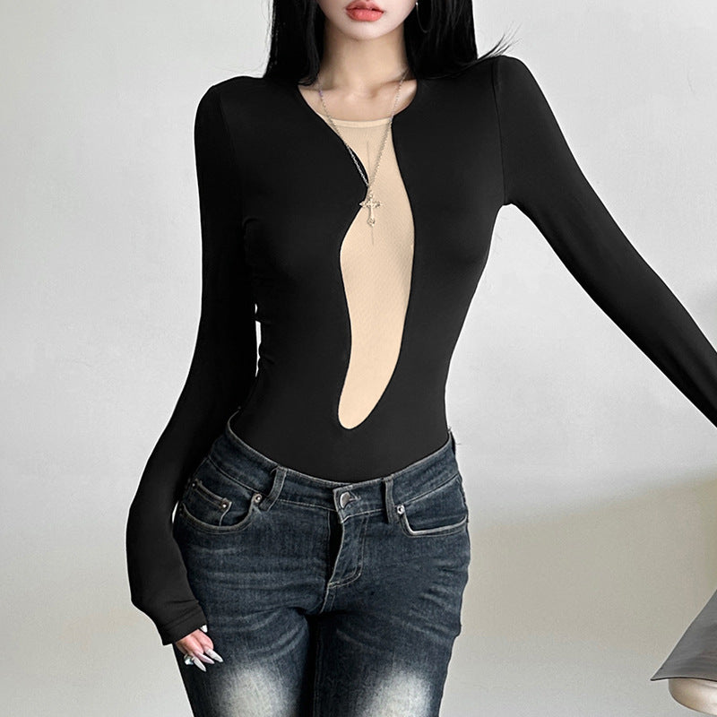 Femboy wear crew neck long sleeve bodysuit for femboy