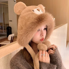 Femboy wear cute furry bear hat femboy fashion