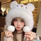 Femboy wear cute furry bear hat