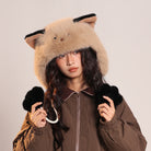 Femboy wear cute furry hat with fox ears front