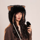 Femboy wear cute furry hat with fox ears side