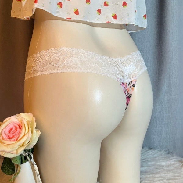 Femboy wear cute print hiding gaff panty thong femboy front
