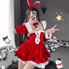 Femboy wear cute sexy bunny backless christmas dress