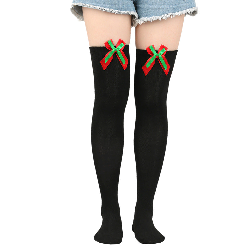 Femboy wear cute sexy femboy christmas thigh high socks with bow for femboy