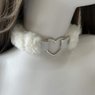 Femboy wear cute sexy fur heart choker for femboy