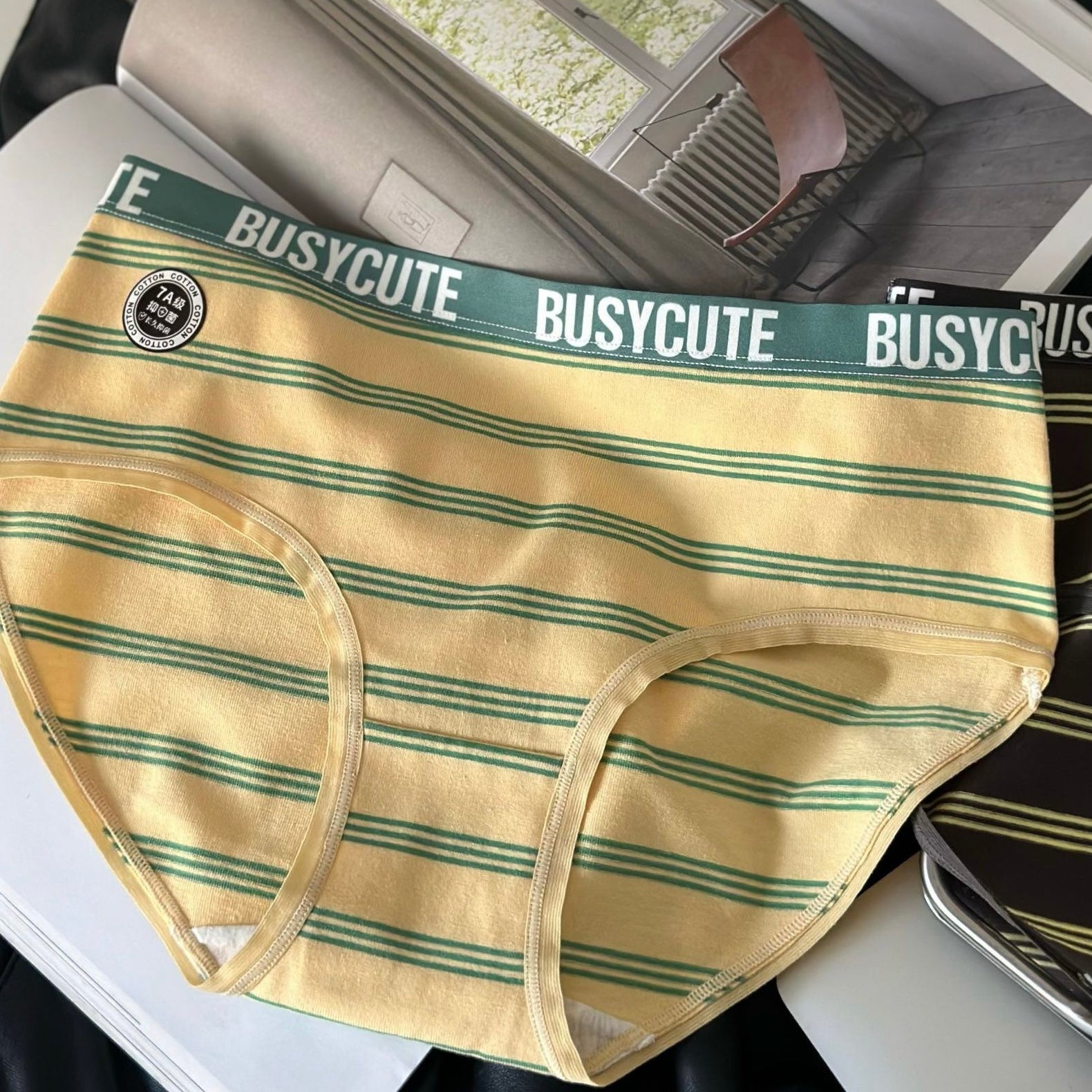 Femboy wear fashion letter cotton pouch panties back