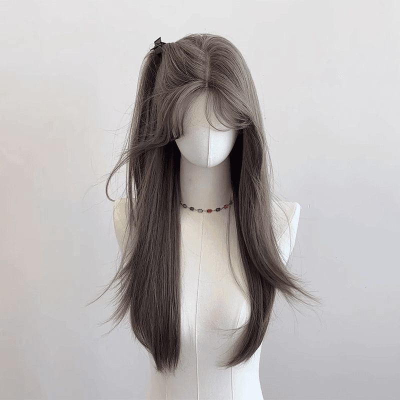 Femboy wear femboy brown long straight wig femboy fashion