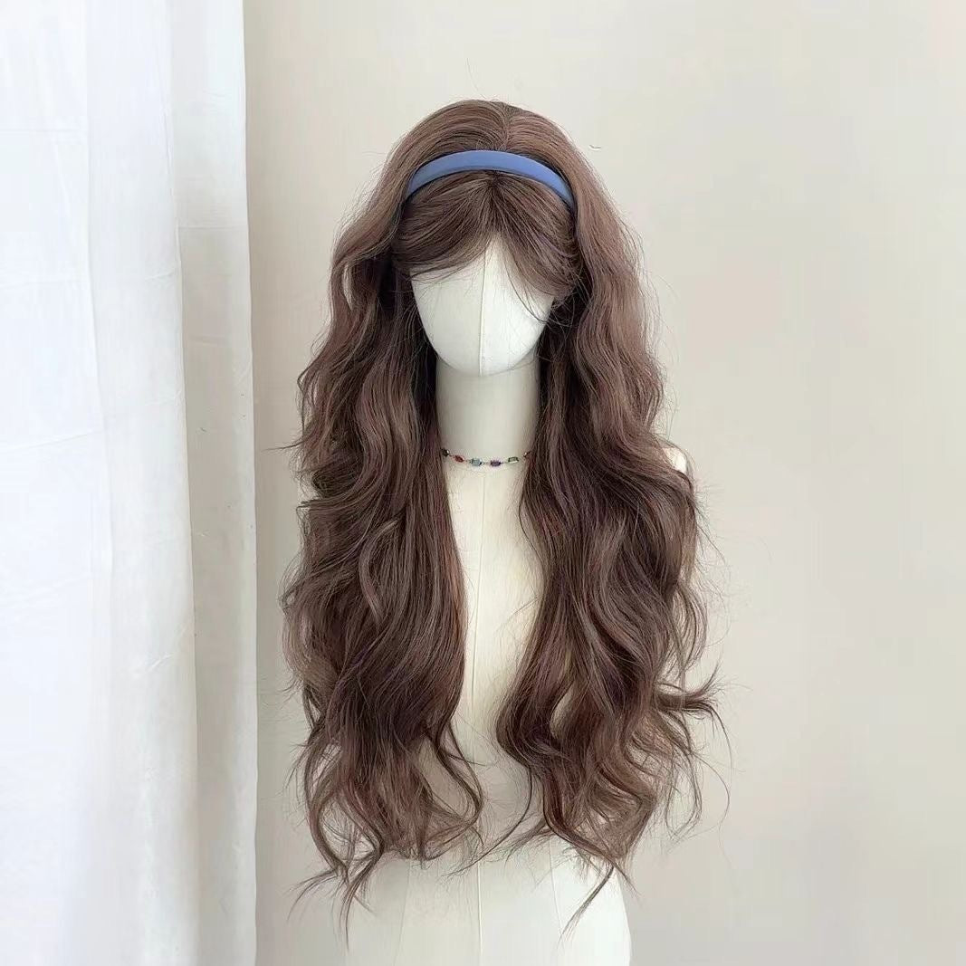 Femboy wear femboy chocolate brown body wave wig front