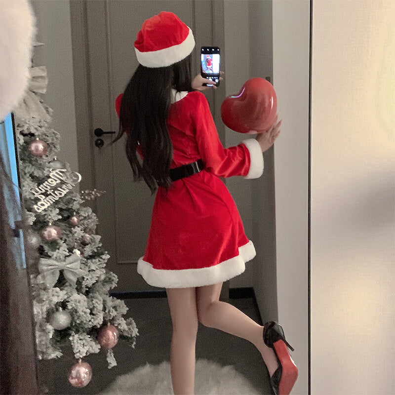 Femboy wear femboy christmas santa dress back