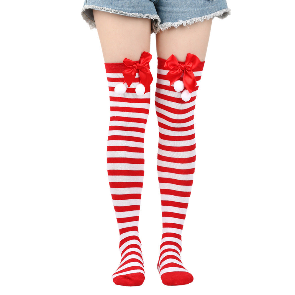 Femboy wear femboy christmas thigh high socks with bow femboy fashion