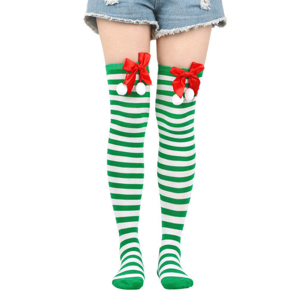 Femboy wear femboy christmas thigh high socks with bow for femboy