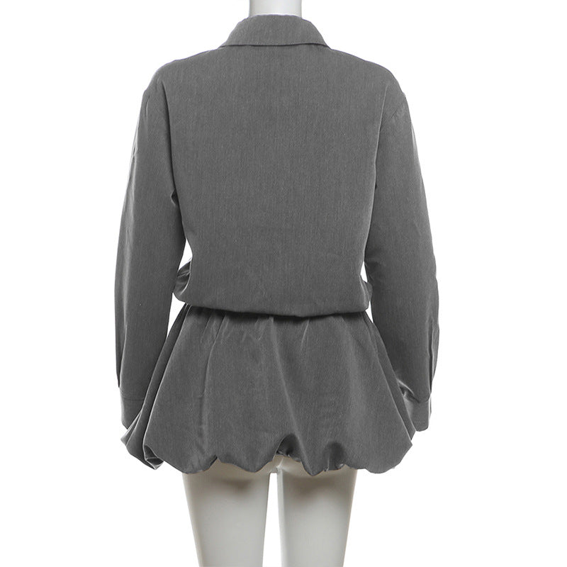 Femboy wear femboy long sleeve schoolgirl dress back