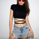 Femboy wear femboy sexy cross crop top front