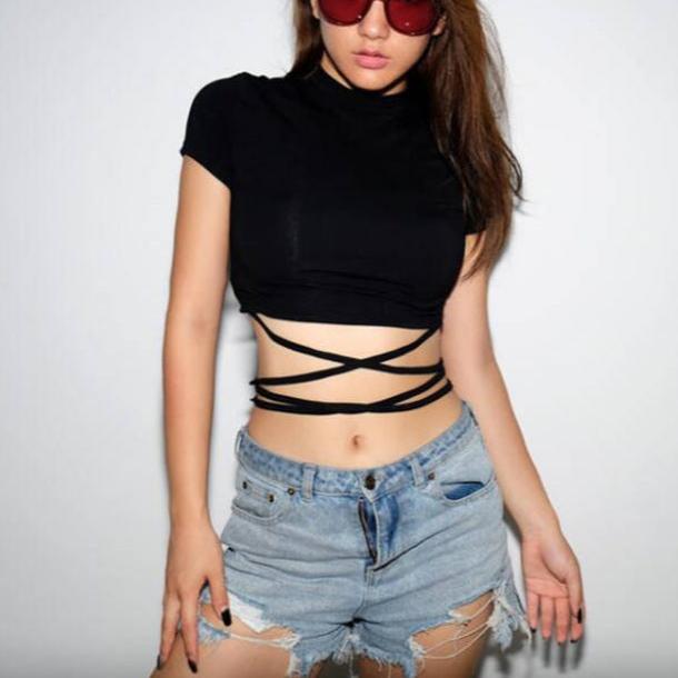 Femboy wear femboy sexy cross crop top front