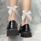 Femboy wear fishnet short socks with big bow set femboy fashion