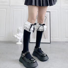 Femboy wear frilly lolita knee high socks