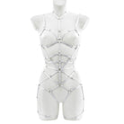 Femboy wear full body elastic harness for femboy