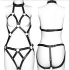 Femboy wear full body leather harness