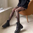 Femboy wear gothic skull fishnet pantyhose