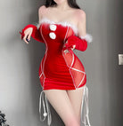 Femboy wear hot christmas lingerie dress with gloves for femboy