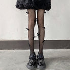 Femboy wear kawaii lolita bow pantyhose with pearl for femboy