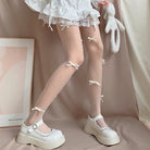 Femboy wear kawaii lolita bow pantyhose with pearl side