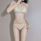 Femboy Lace Panties And Bra Set Nude - Femboy Fashion